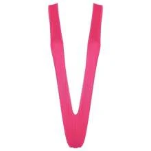 Traje de baño de una pieza para mujer, Monokini, Micro Bikini, tangas con cuello en V profundo, Body de peluche, lencería Sexy - Rosa Fucsia - Ver 6
