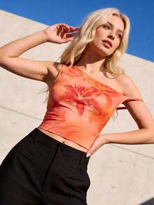 4 PIEZAS Parte superior asimétrica de hombro casual para mujer, para uso en el país, vacaciones en la playa, fiesta del té, modesta, baile de graduación, tops lindos, Día de San Valentín, club, verano, vacaciones de primavera, tops brillantes, d - Multicolor - Ver 7