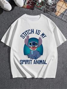 The Image Shows A Friendly Blue Character Smiling Broadly, Reflecting Energy, Fun, And Tenderness With A Cheerful Style That Conveys Positivity And Confidence. A Comfortable And Casual Women's T-Shirt For Everyday Wear. - 白色 - 查看 3