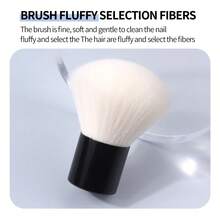 1 pieza Pincel portátil para polvo de uñas, diseño de mango corto de metal con cerdas suaves, limpieza rápida y fácil de polvo de uñas para principiantes y manicura de maquillaje, multiusos - Blanco - Ver 4
