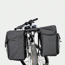Sacoche de vélo, sacoche de vélo de 28 litres, sacoche étanche avec bandes réfléchissantes, sacoche de vélo double couche, sacoche de selle (grise) - Gris - Voir 8
