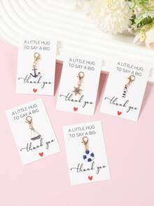 20pcs/1set Sailing Enthusiast Keychain Gift Card, Acrylic Keychains With Compass, Sailboat, Anchor, Lifebuoy, Water Tower Designs, Suitable For Wedding, Birthday, Party Decoration, Travel Souvenir, Wallet, Bag, Car Key Decoration - Multicolor - View 6