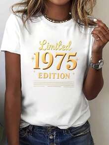 Women's T-Shirt Loose And Comfortable Short-Sleeved T-Shirt, Casual Women's T-Shirt, Round Neck, Printed Design, Easy And Stylish. - 白色 - 查看 1