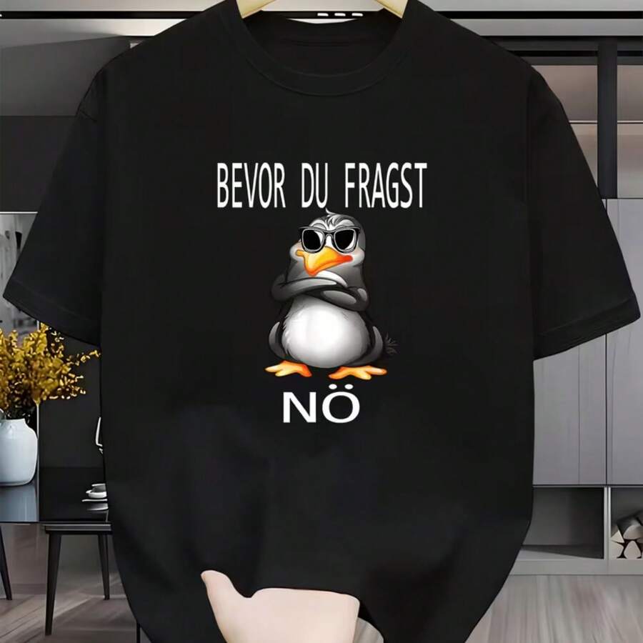 Camiseta impresa para hombres y mujeres - Negro - Ver 1