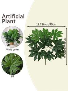 1/3 cây Fatsia Japonica nhân tạo - Cây xanh, Cây nhân tạo, Lý tưởng cho bó hoa cưới, trang trí bàn tiệc, trang trí tường, trang trí nhà cửa. Thích hợp cho phòng khách, phòng ngủ, đám cưới, tiệc tùng và trang trí sự kiện. Hoàn hảo làm quà tặng và bán sỉ. - màu xanh lá - Xem 3