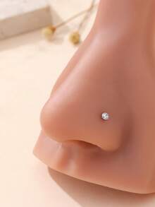 2 chiếc khuyên mũi đính đá Cubic Zirconia, thích hợp để đeo hàng ngày, làm quà tặng, dự lễ hội, đám cưới, tiệc tùng. - tròn - Xem 1