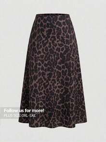 Falda casual de talla grande con estampado de lunares - Multicolor - Ver 1