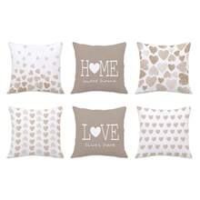 MEMNUN 6pcs Milk Tea Watercolor Gradient Bow Tie Illustration "Home Sweet Home & Love Lives Here" Inspirational Quotes Printed Pillow Case Covers, Made Of Polyester Fabric, Single-Sided Printing, Suitable For Home Decor, Living Room Sofa Cushions, Gifts, Available In 17.7*17.7in(45*45cm)/19.69*19.69in(50*50cm)/15.75*15.75in(40*40cm) - Multicolor - View 12