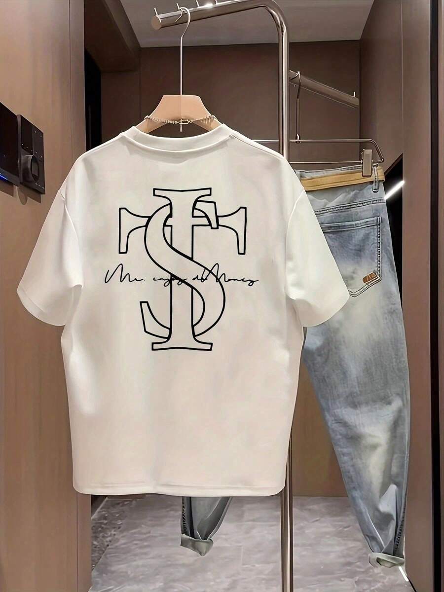 Nueva camiseta de manga corta para mujer de 180 g,% algodón - Camiseta casual versátil con estampado de verano para hombre - Camiseta con estampado de verano para parejas - Unisex - Regalo para vacaciones - Blanco - Ver 1