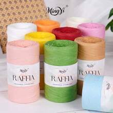 2pcs Summer Raffia Yarn Raffia Paper Handmade Woven Hat Bag DIY Crochet Cushion Handmade Yarn Ball - 2-pack - View 1