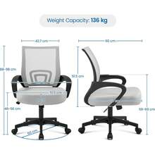 Modern Ergonomic Office Chair Adjustable Swivel Mesh Computer Chair With Back Support Arms Wheels For Home Work Students Study Black - Grey - View 3