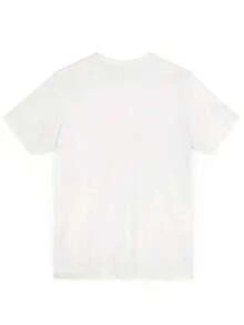 Camiseta de manga corta japonesa linda para mujer - Camiseta con estampado de texto coreano, ropa de verano de estilo sencillo, camiseta de gran tamaño, ropa de calle informal, cuello redondo, algodón, moda de verano, camiseta holgada para mujer, atuendo diario. - Blanco - Ver 2