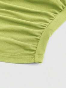 ROMWE Goth Top corto acanalado con estampado de leopardo de estilo Y2K que cubre todo el Body - Verde - Ver 3