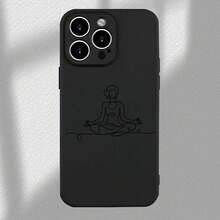 Compatible With Galaxy Series Models, This Phone Case Features A Yoga Figure Design With A Black Outline And A Large, Creative Pattern. It Includes A Frosted TPU Case With Straight Edges For Drop Protection. It Makes A Unique And Stylish Gift For Both Men And Women, Offering A Minimalist Aesthetic. - (單色)每包1件 - 查看 4