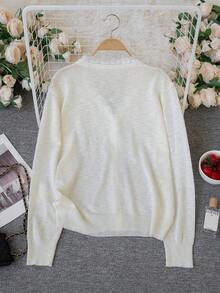 Cubre con encaje ligero para primavera/verano para mujer, prenda exterior de manga larga delgada - Albaricoque - Ver 9