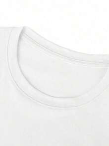 Women's Short-Sleeved T-Shirt, 100% Cotton. Loose, Versatile, And Fashionable Design. Weight: 200g. One-Piece Top. - 白色 3 - 查看 5