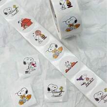 500 miếng dán hình tròn Snoopy bền chắc, chống thấm nước, dễ dàng xé rời, dùng để dán lên lon/túi/phong bì. - Nhiều màu - Xem 7
