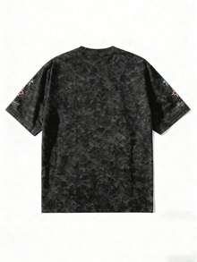 Camiseta de manga corta para mujer, estilo retro americano vintage, con estampado de bloques de color y rayas, suave, cómoda, holgada, informal, ideal para reuniones de fin de semana en verano, cafeterías, paseos por la ciudad y desplazamientos diarios, color rosa. - Ceniza lavada - Ver 3
