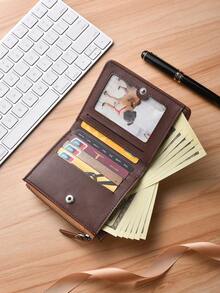 New Men's Short Zipper Wallet, Multi-Card Slots Large Capacity Card Holder Portable,Fathers Day Gifts - Multicolor - View 4
