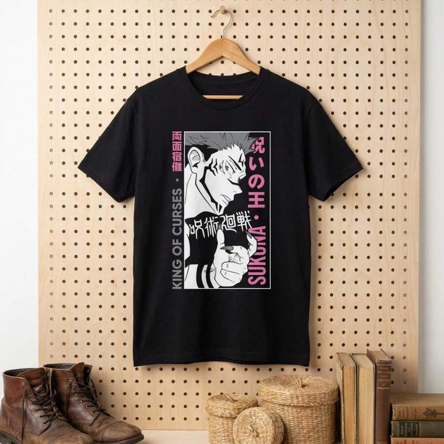 Camiseta gráfica de anime Sukuna Portrait T1EE King of Curses220g Cla-ssic Cotton T-Shirt - UniS-ex - The Shirt You A-lways NeededSuitable for all people, whether woM-en or M-enhigh-quality durable fabric suitable for all seans,ft to the touch but built to lastBreathabletops woM.en fall outfiT.S for woM.en vaC.Ation outfiT.S woM.en Easter, St. Patrick's Day costume - Negro - Ver 1