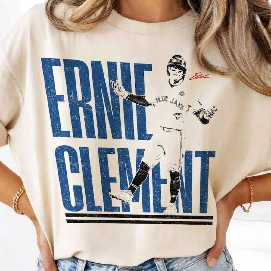 Ernie Clement Baseball Vintage Shirt - White - View 1