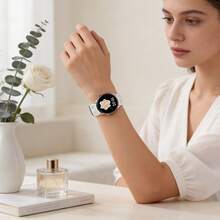 激光雕刻压纹硅胶表带，兼容三星 Galaxy Watch 7/6/5/4/Fe 40/44mm 和 Watch5 Pro 45mm，快拆式透气防滑耐磨柔软表带，男女通用，多色时尚替换腕带 - 20mm - 查看 6