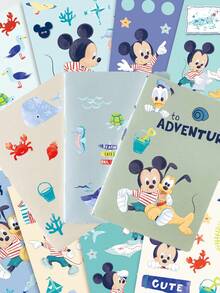 Disney | 8Sheets Mickey Mouse Ocean Adventure Stickers, Cute Cartoon Travel Themed Decals, Waterproof Decorative Stickers For Luggage, Laptop, Skateboard, Water Bottle, DIY Scrapbooking, Planner Accessories, Birthday Gift, School Reward, Party Decoration - 1 Set - View 1