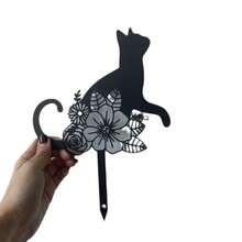 Best-Selling Acrylic Cat Silhouette Outdoor Garden Yard Decoration Stake, Double-Sided Hollow Craft - B - View 2