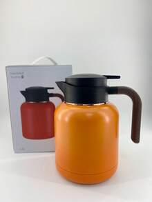 1500ML Stainless Steel Thermal Coffee Carafe, Wooden Handle Vacuum Insulated Pot, Double Wall Keep Hot & Cold 24H, Multipurpose For Cold Brew Coffee, Tea, Home Office Drink Storage Carafe - Multicolor - View 14
