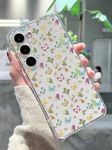 彩色蝴蝶花卉春日图案透明防摔手机壳，兼容 P14 Pro Max、P13、P11、P12、XR、7/8、GES2、XS、P15、P16、P16 Pro，Galaxy S24、A03s、A03 Core、A04、A12、A13、A14、A21s、A22、A23、A24、A32、A33、A34、A51、A52、A53、A54、A71、A72、A73、S20 FE、S21、S22、9、9A、10A、10C、Note 9、Note 10、Note 11、Note 12、12C - 彩色 - 查看 2