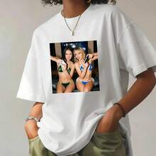 Sabrina Inspired Graphic T-Shirt, Unisex Vintage Pop Culture Style Graphic T-Shirt, Relaxed Fit, Perfect For Concerts And Summer Looks - 白色 - 查看 1
