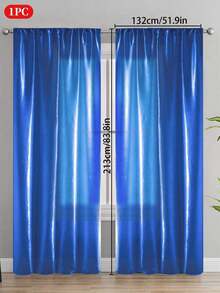 1pc Solid Color Semi-Blackout Curtain, Rod Pocket Design Room Divider Curtain, Suitable For Living Room, Bedroom, Wedding, Party Backdrop Decoration, 70gsm - Multicolor - View 88