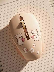 HP 惠普 2.4GHz 无线鼠标（带 USB 接收器），可爱小熊造型，适合送礼和办公使用 - 查看 4