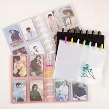 6-Ring A5 Photo Card Storage Album, Transparent Inner Pages Photo Storage Book, Suitable For 3-Inch Instant Photos And Trading Cards, Portable Collection Stationery - one-size - View 5