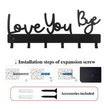 No Drill Self-Adhesive Decorative Key Holder Hook, Wall Art Key Storage Rack For Entryway - Multicolor - View 7