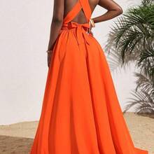 Women Midi Dresses - 橘色 - 查看 3