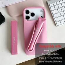 Luxury Silicone  Case With 3D Holder For  17/16/15/14 Pro/Plus/Max, Cute Makeup Design,Stylish & Protective Back Cover - Ruy-băng - Xem 4