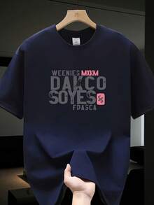 Nueva camiseta de manga corta para mujer de 180 g,% algodón - Camiseta casual versátil con estampado de verano para hombre - Camiseta con estampado de verano para parejas - Unisex - Regalo para vacaciones - Azul marino - Ver 11