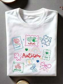 Autism Awareness T-Shirt, Special Education T-Shirt, Neurodiversity T-Shirt, Autism Acceptance Clothing, Autism Teacher Outfit, Special Needs, GH-535 - 白色 - 查看 6