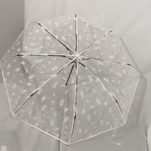 全自動開關 PVC 透明傘，8 根傘骨防風透明折疊傘，適合雨天戶外使用 - 音符 - 查看 19