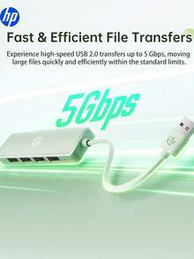 HP 四合一扩展坞 DHC-CT100D，USB-A 2.0，绿色，一分四，4 个 USB 2.0 接口，1 个 Type-C 接口，高效文件传输，便携式多功能扩展坞，即插即用 - 查看 3
