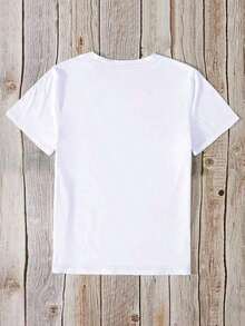 New Women's Summer Casual T-Shirt, Round Neck, Frog And Toad Design, Sweet And Soft Style, Slim Fit, Short Sleeve, Urban Vintage Style, Unisex, Cotton, Short Sleeve, Round Neck - 白色 - 查看 2