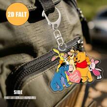 Disney 1个可爱家庭心形亚克力钥匙扣，2D平面设计，实用又美观，适用于钥匙、包包、钱包，是情人节、生日、圣诞节的完美礼物，也适合作为装饰品。 - 彩色 - 查看 4