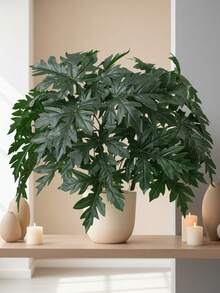 1/3株仿真番木瓜（Carica Papaya L.）绿植，人造植物，非常适合用于婚礼花束、餐桌摆饰、墙面装饰和家居装饰。适用于客厅、卧室、婚礼、派对和活动装饰。是馈赠佳品，也适合批发。 - 綠色-C - 查看 9
