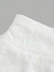 Falda casual de mujer con cintura con cordón, lazo y volantes de tela de encaje de doble capa, adecuada para uso diario - Blanco - Ver 5