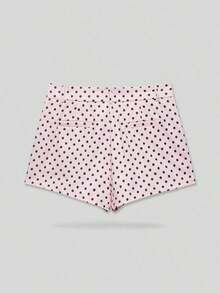 cortos de mujer de estilo retro casual con lunares, adecuados para primavera/verano - Rosa - Ver 2