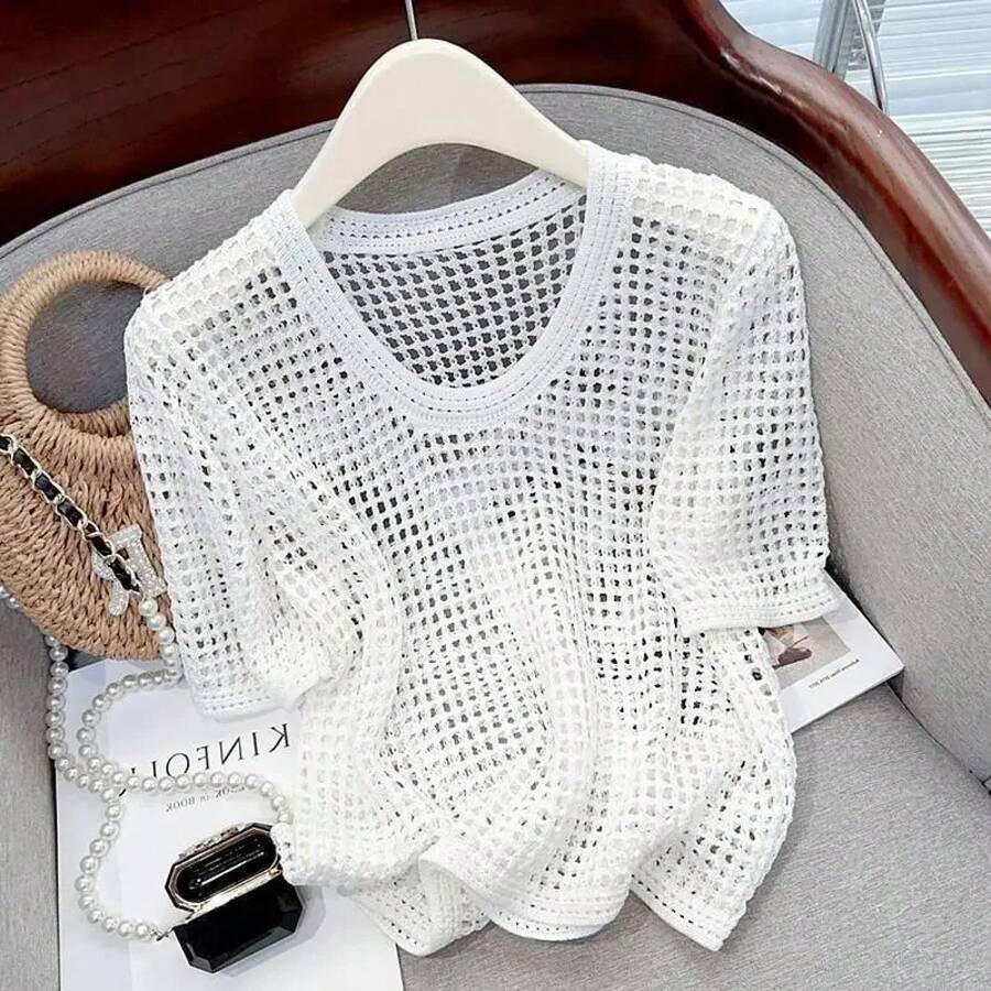 Plus Size Sweaters - WHITE - View 1