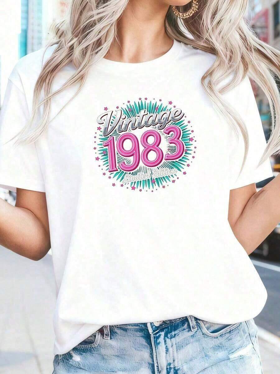 Limited Edition Vintage 1983 Shirt, 41st Birthday T-Shirt, 1983 T-Shirt, 80s Birthday, Birth Year T-Shirt, 41st Birthday Gift For Her - 白色 4 - 查看 1