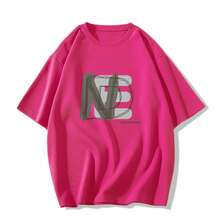 Camiseta con estampado de camisa casual para mujer, manga corta y cuello redondo, moda urbana local de primavera/verano camiseta unisex. GVXP - Blanco - Ver 7