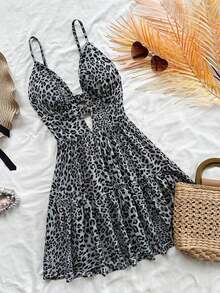 Vestido corto con estampado de limones coloridos para mujeres en vacaciones de primavera, outfit de San Valentín, atuendos de verano, vestido de cumpleaños - Multicolor - Ver 6